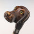 British vintage brown shaft resin dog head handle walking stick 83cm
